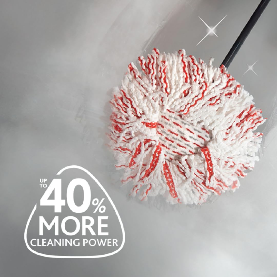 O-Cedar EasyWring Deep Clean Refill (1-Pack) | 40% More Cleaning Power | Microfiber Mop Refill Compatible with O-Cedar EasyWring Spin Mop & Bucket System