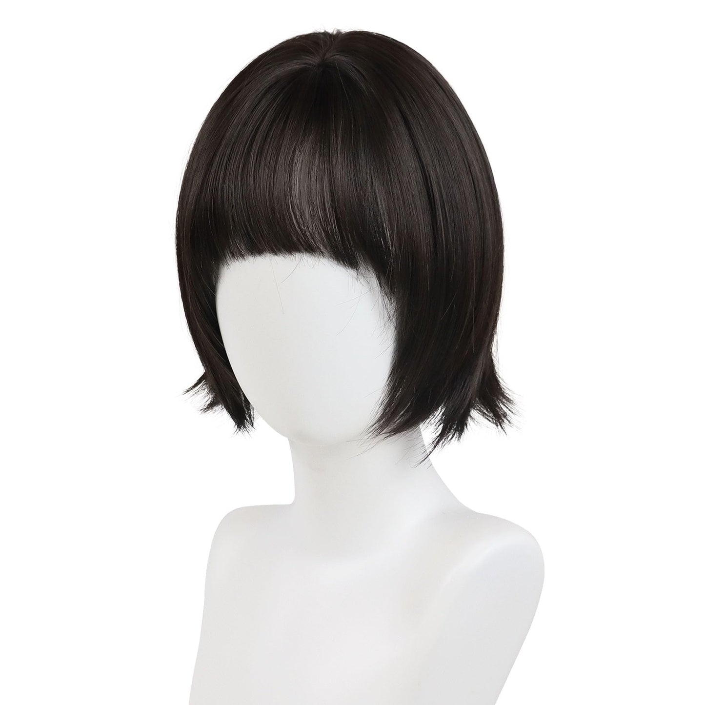 GNIMEGIL Dark Brown Wig Short Straight Hair Mavis Cosplay Wigs for Women Halloween Costume Heat Friendly Synthetic Fiber