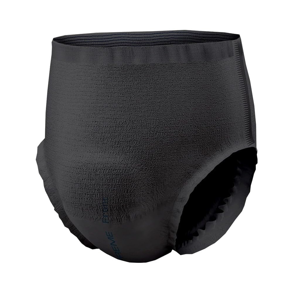 NorthShore GoSupreme Overnight Pull-On Underwear, 8-Hour Leak Protection, X-Large, 56-Count Case, Black, (44-56 in Waist), Unisex Adult Diapers