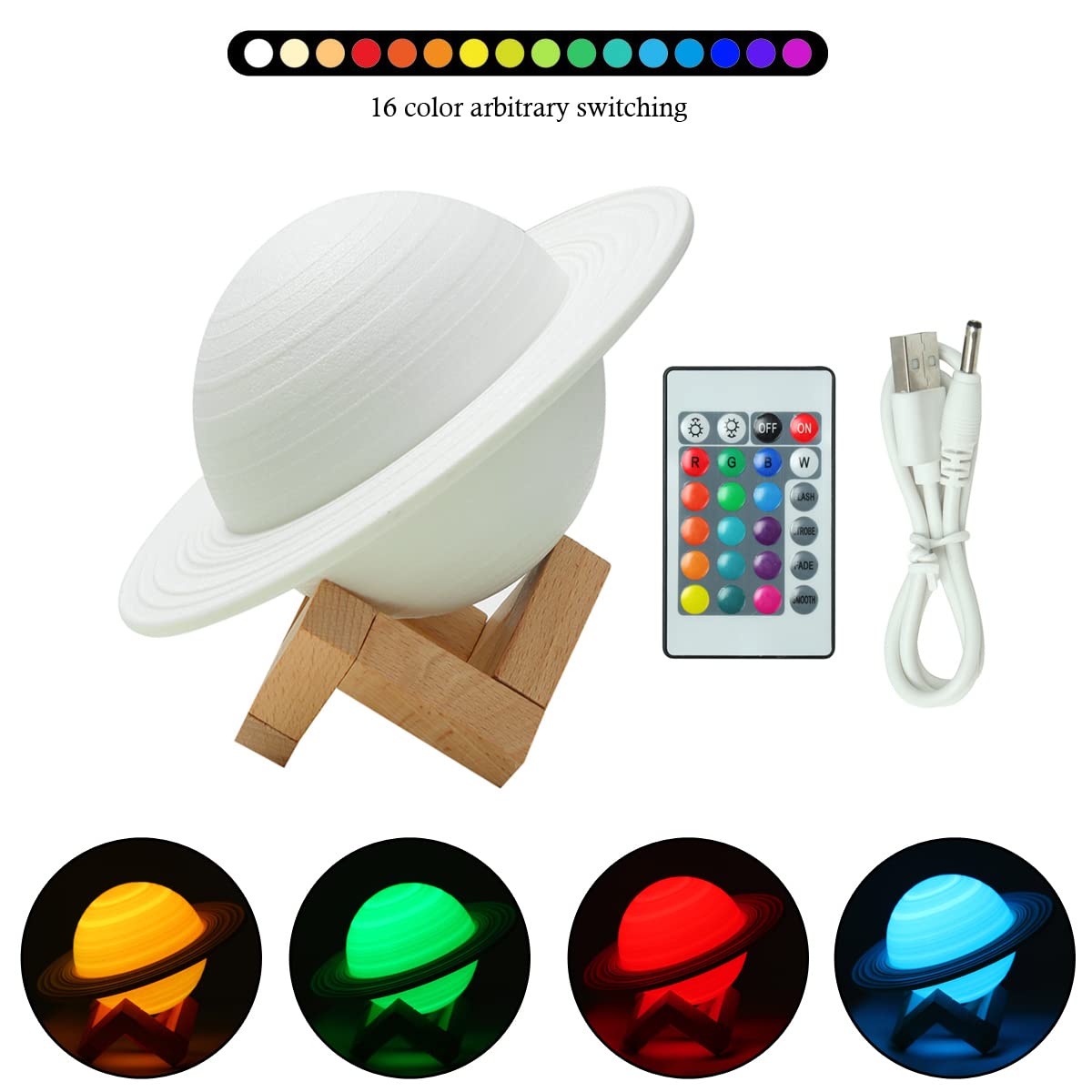 YDSIII 3D Moon Lamp Galaxy Lamp 8.66 inch Multicolor LED USB Rechargeable with Remote & Touch Control, Model 01