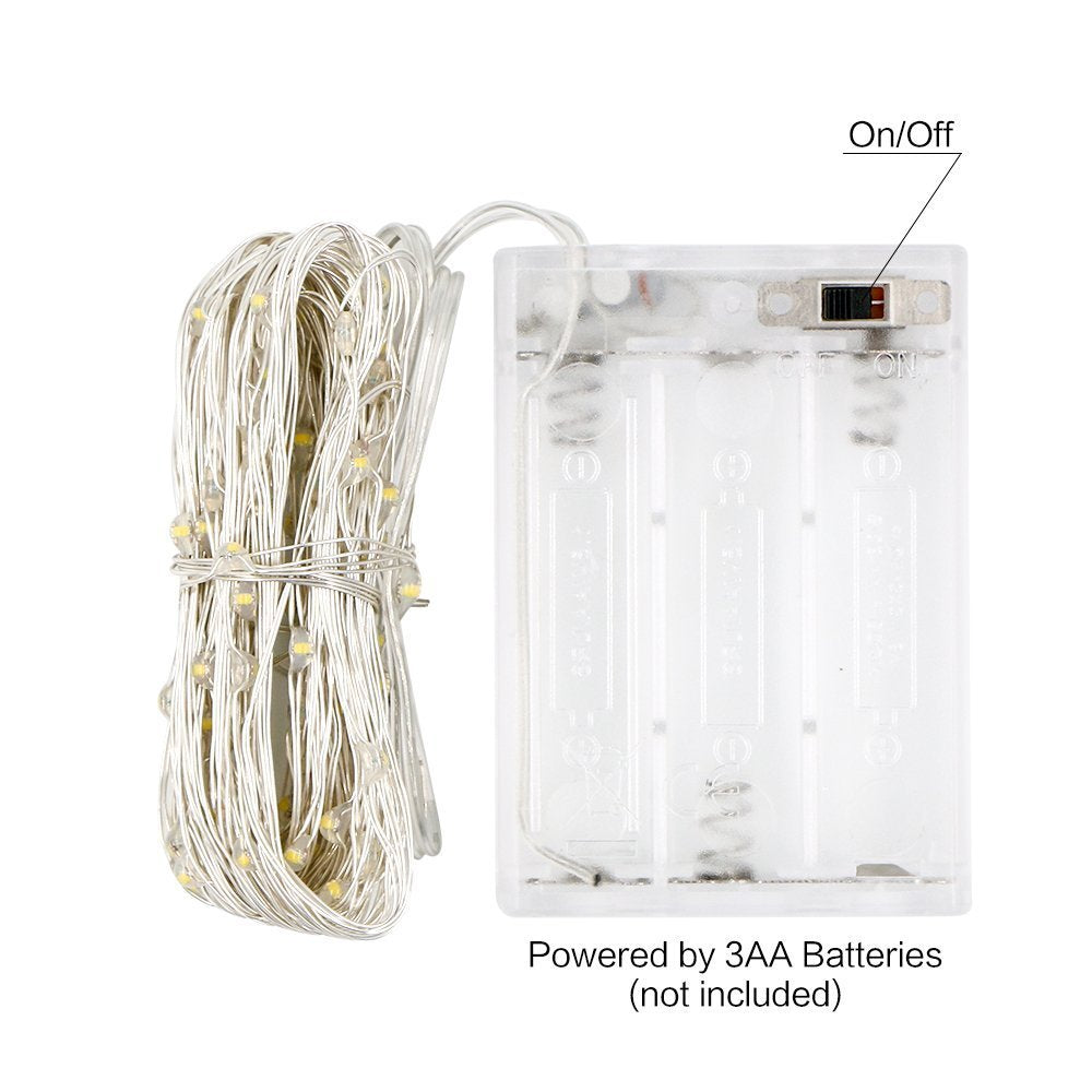 Anjaylia 10Ft Fairy Lights String - 30 Led Battery Operated, Copper, White, Ideal For Party, Home, Wedding & Festival Decoration