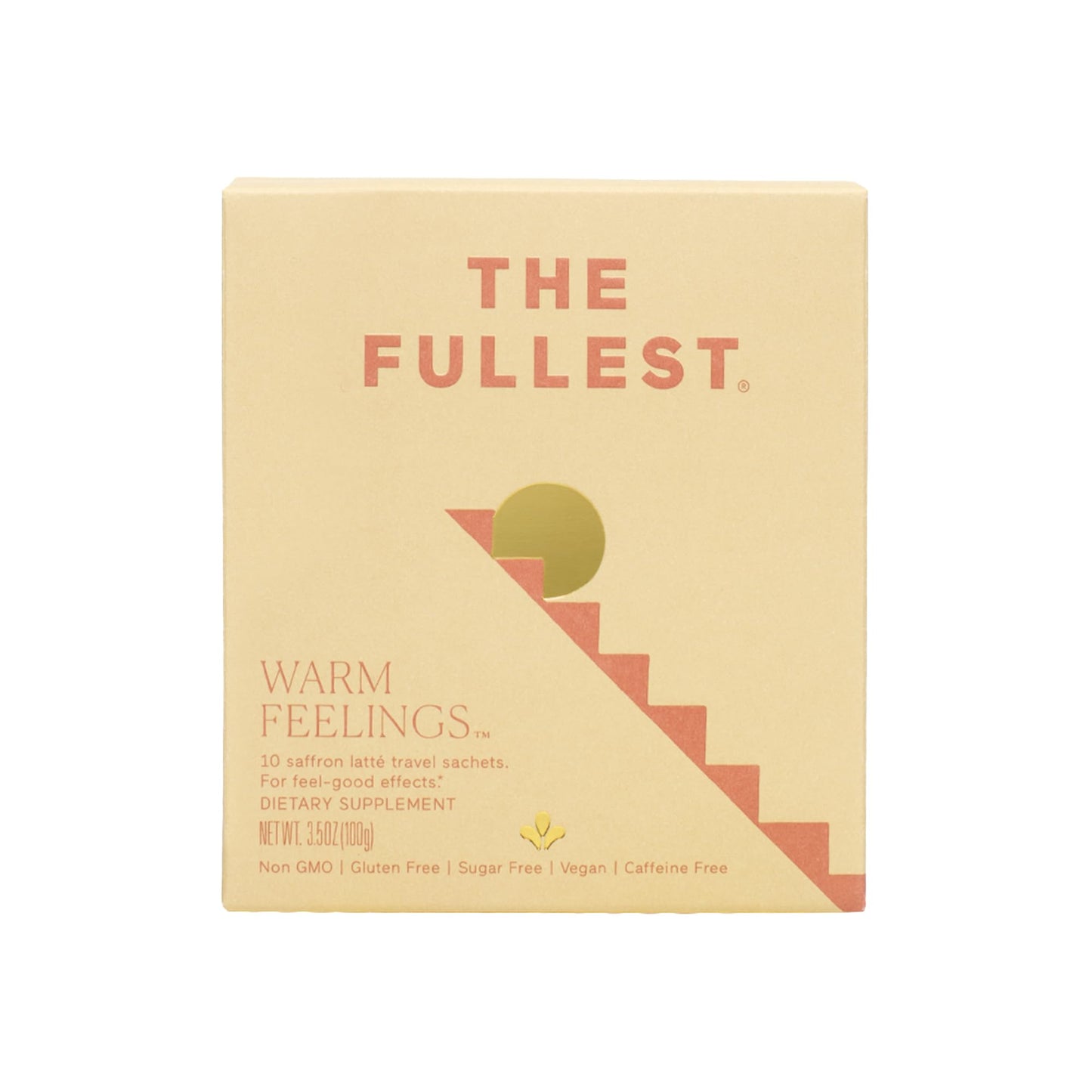 THE FULLEST - Warm Feelings 10-Single Serving Saffron Latte Sachets - Saffron Cardamom and Coconut Milk Based Wellness Powder for Mood and Sleep Support Sugar-Free Vegan and Gluten-Free 10 Travel Sachets