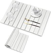 Large Stone Dish Drying Mats for Kitchen Counter, 24"(L)×16"(W) White, Drying Collapsible Dish Drying Mat, Eco-Friendly Ab...