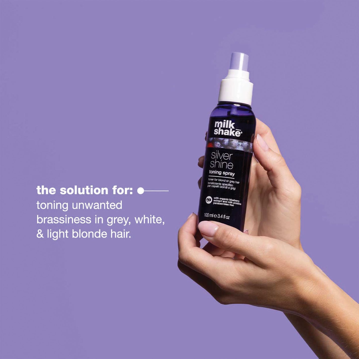milk_shake Silver Shine Toning Spray - Platinum Hair Violet Pigment Spray | Counteracts Unwanted Yellow/Golden Tones| Strengthen