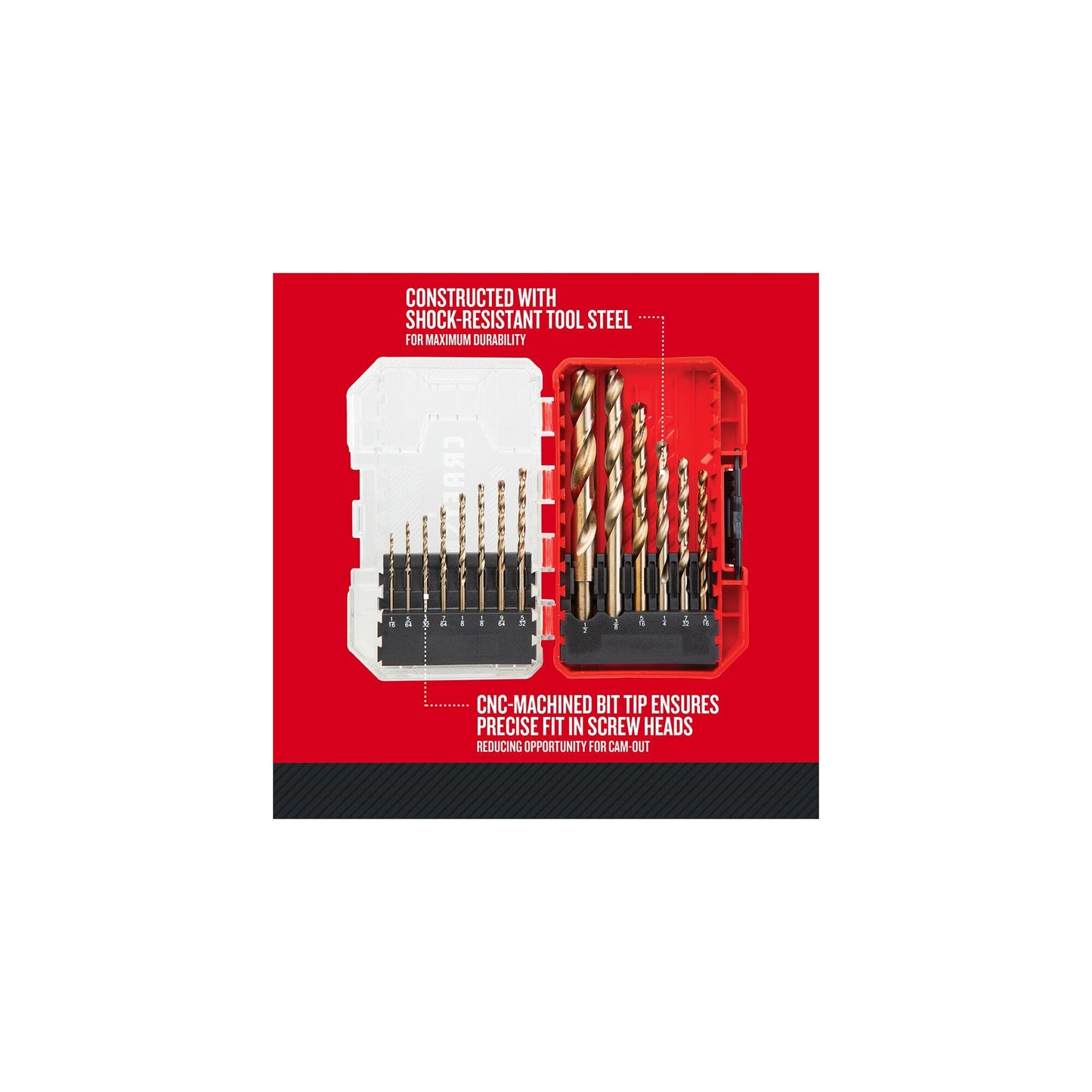 CRAFTSMAN 14-Piece Gold Oxide Drill Bit Set for Wood, Plastic, or Metal (CMAM2214)
