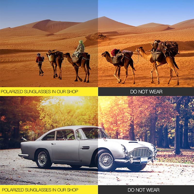 weiyuchen Polarized TR90 Sunglasses Vintage Square Flattop Sun Glasses Double Bridge Metal UV400 Eyewears