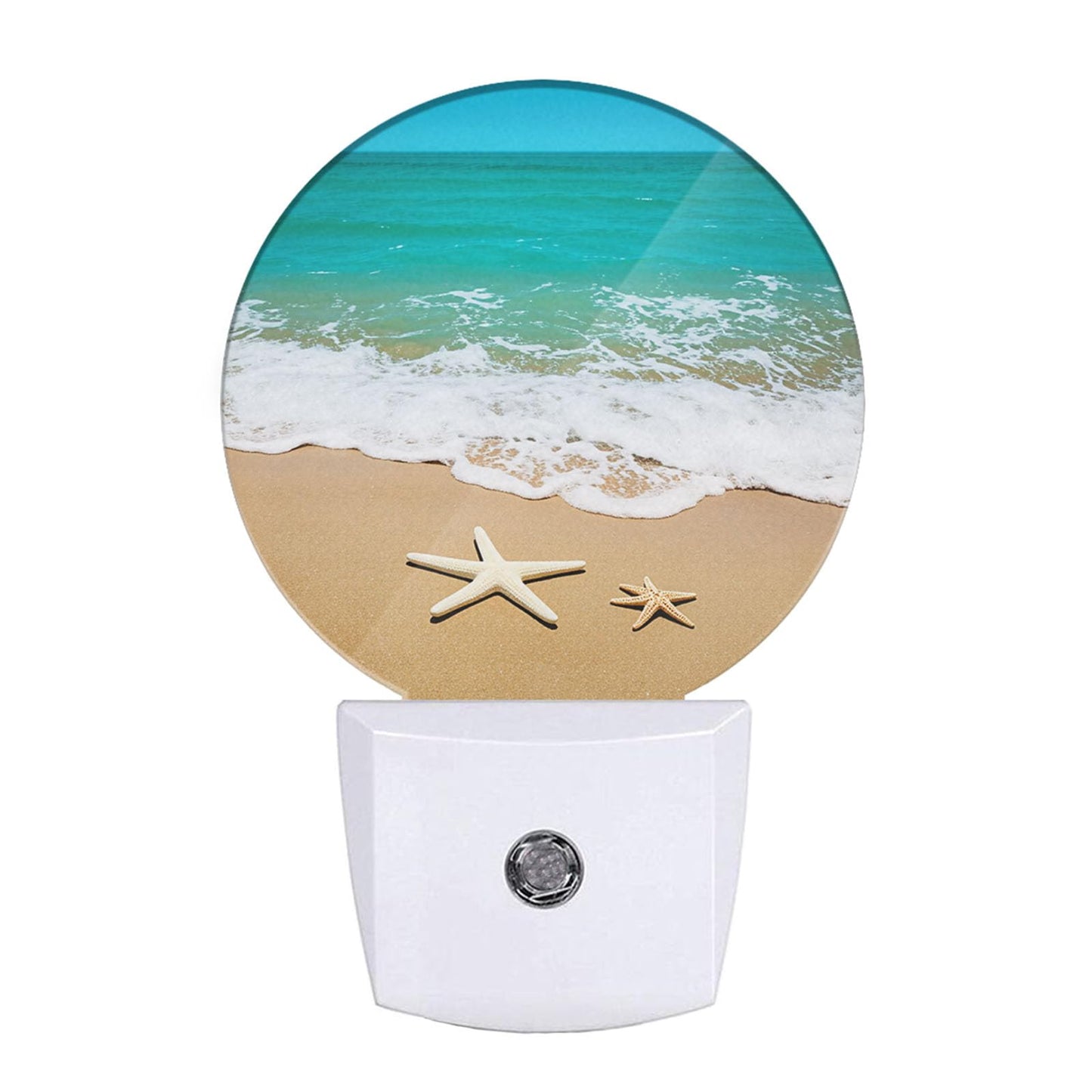 EKOBLA Ocean Night Light, Beach Sand Sea Waves Plug-in Night Lights with Dusk-to-Dawn Sensor for Bedroom Bathroom 0.5W 0.5W Slee