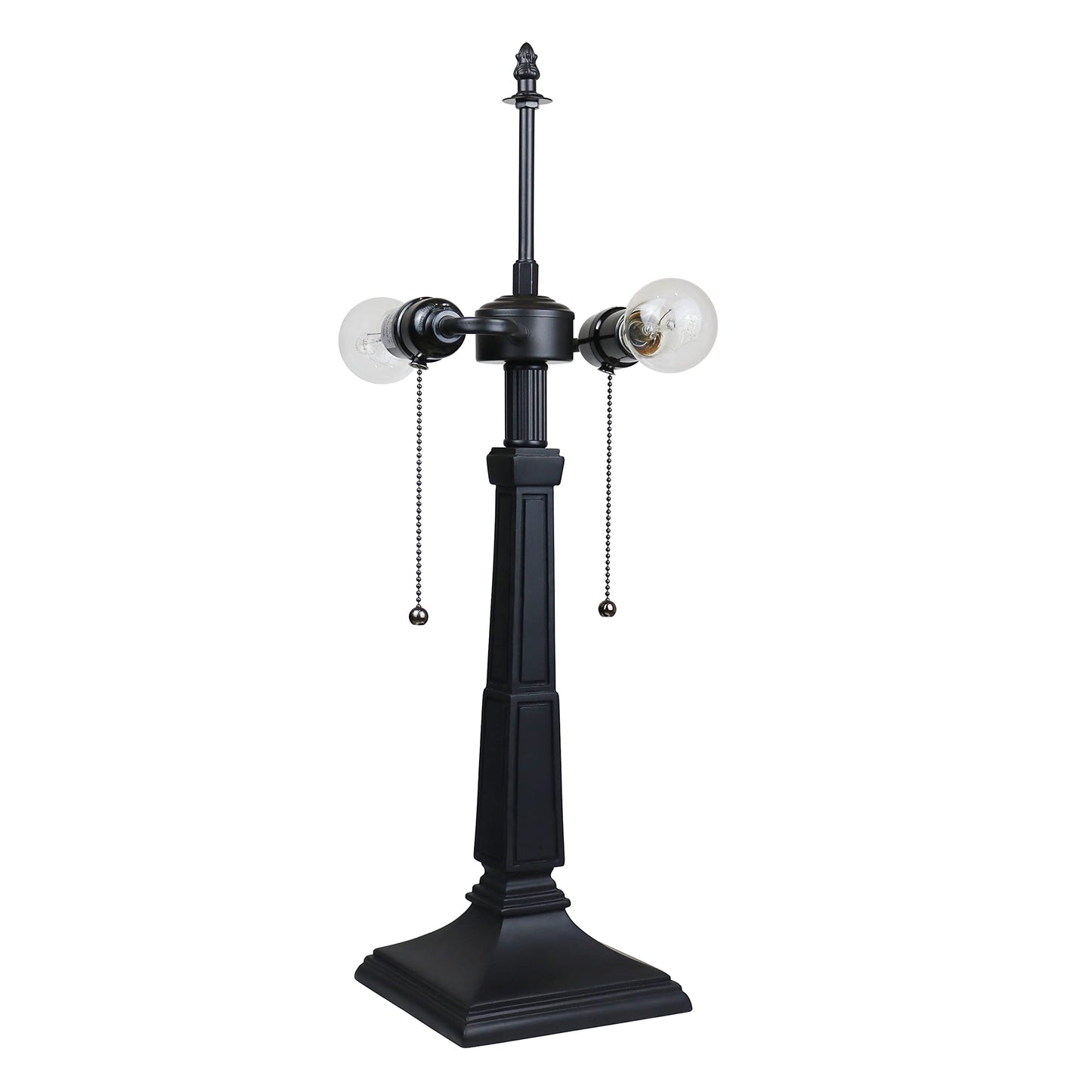 Chloe Lighting Vincent 2-Light Mission Table Lamp, 16in Shade, Multicolor Glass, Model CH3T523BM16-TL2, Blackish Bronze Finish