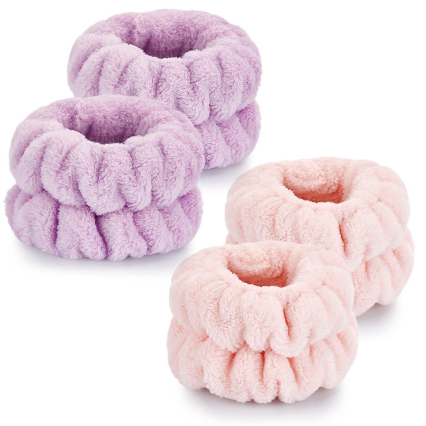 4 Pcs Wrist Bands for Washing Face-Dorbetar, Microfiber Wrist Towels for Washing Face, Spa Wristbands for Washing Face, Face Was