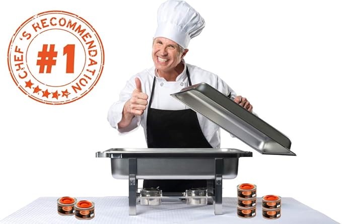 Luminar Resealable-Wick Chafing Fuel Cans, 12 Pack, 4 Hour - Premium Quality Burners for Food Warmers - No More Spills, Waste, or Hassle - Perfect for Convenient, and Long-Lasting Event Catering