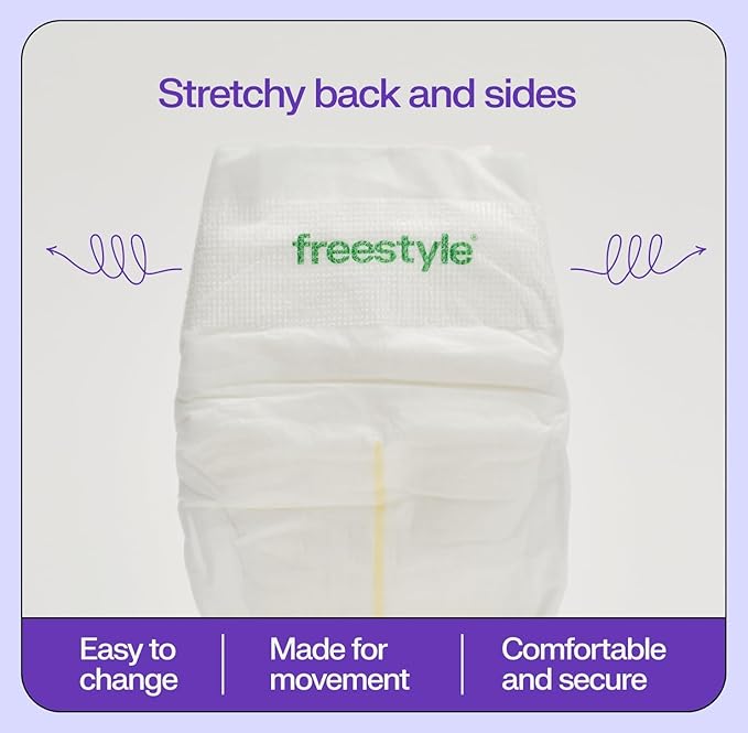 Freestyle BambooTek Diaper – (Size 5) Hyper Absorbent & Non-Toxic – Disposable Diaper for Sensitive Skin – Ultra Soft Diaper's (25+ lbs) – 44 Count