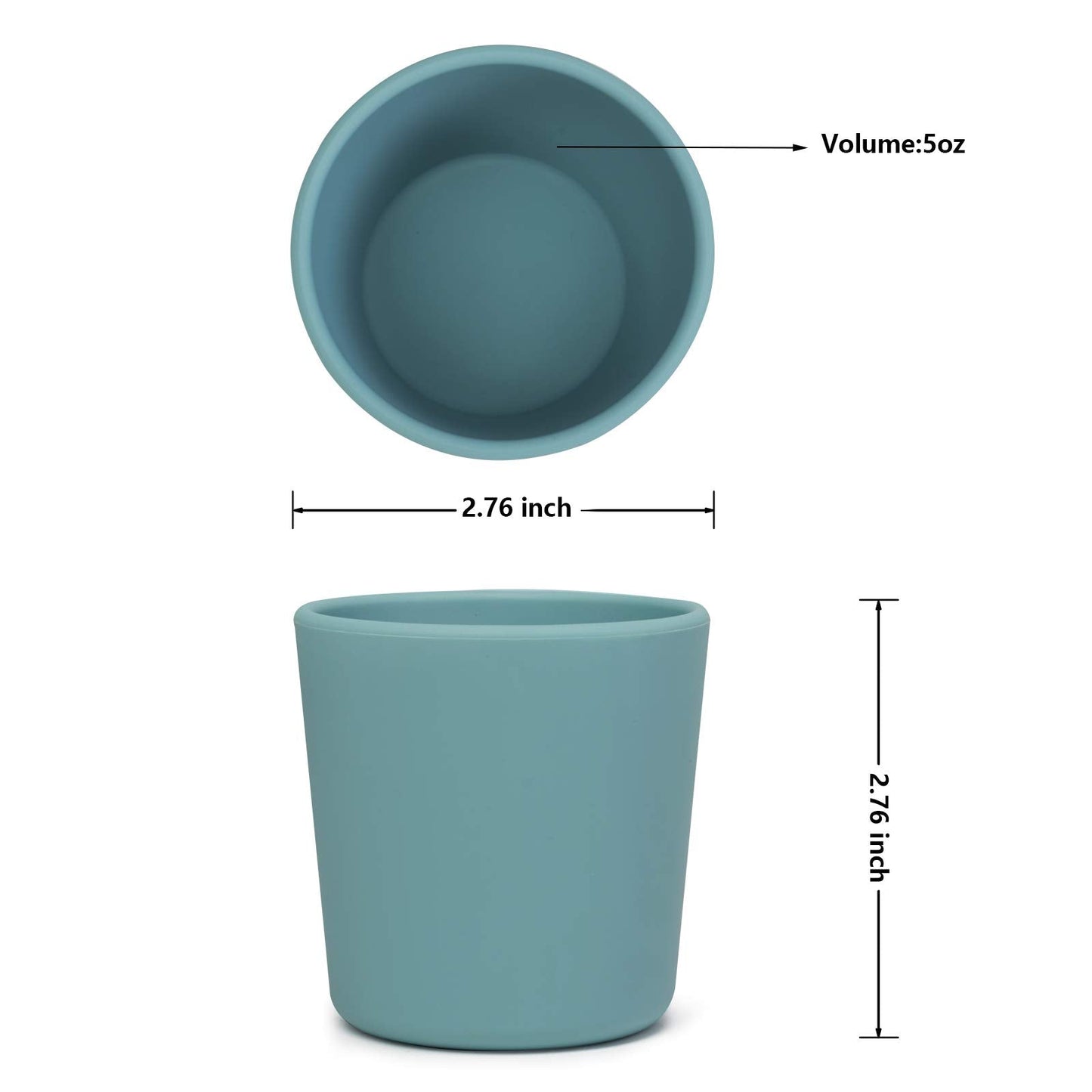 Catii Silicone Toddler Cup 5 oz, First Open Cup for Toddlers 1-3 years old, Unbreakable, Non-Smell, Anti-Slip, Dishwasher Safe (Grey)