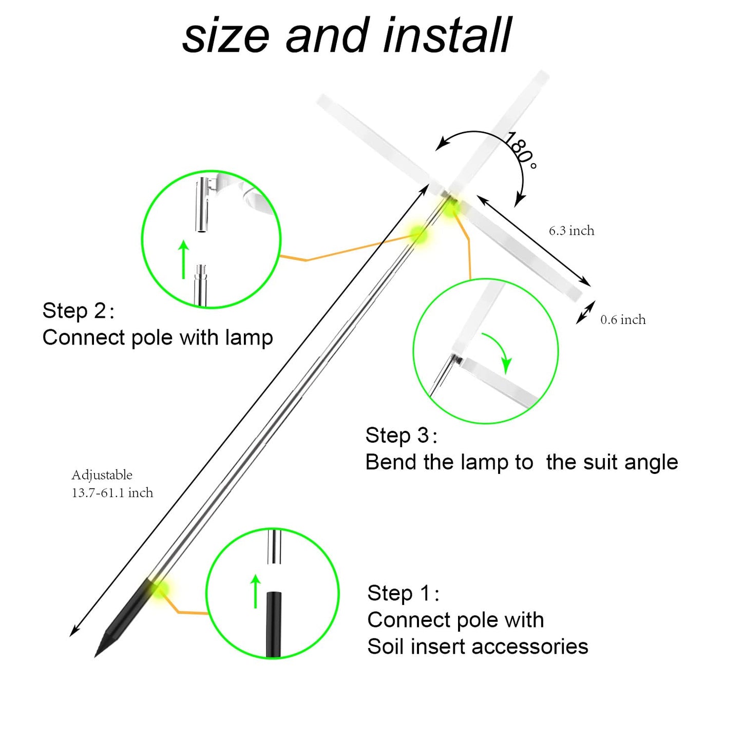 yadoker Plant Grow Light, LED Full Spectrum, Height Adjustable, 1 Pack, Aluminum, Mix White, Model ZY-GL-03