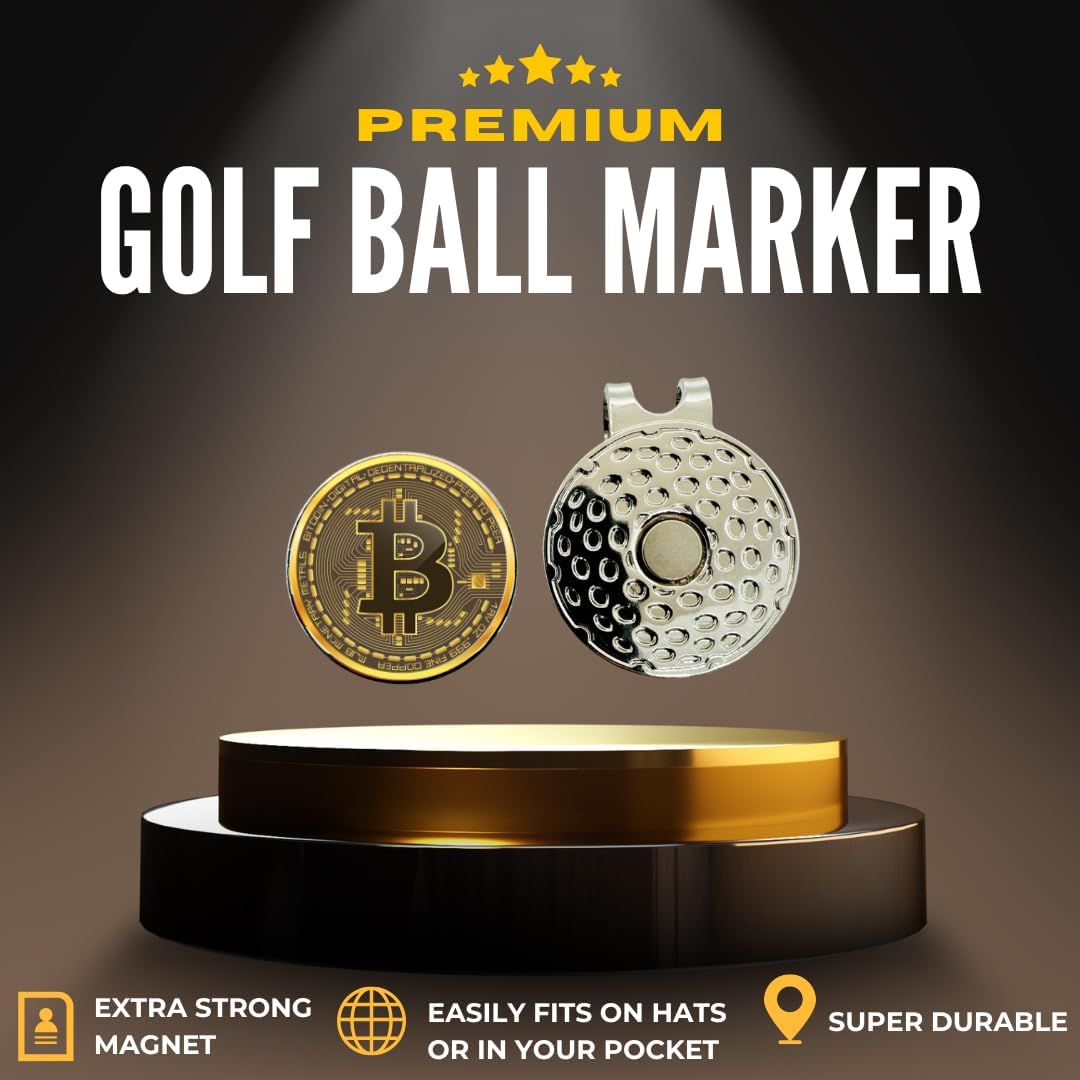 Golf Ball Marker with Magnetic Hat Clip Set - Men's and Women's Golf Accessories and Gift Ideas - Removable Attaches Easily to Golf Cap