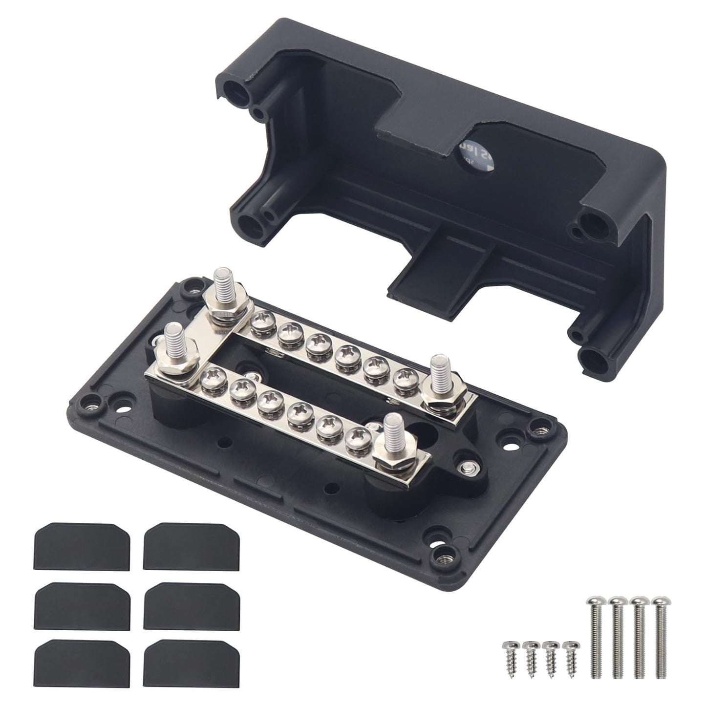 Gloaso 100A Bus Bar With 4X 1/4 Posts+ 12X 5/32 Screws Battery Terminals Distribution Block, 12V-48V Dc Power Busbar For Solar