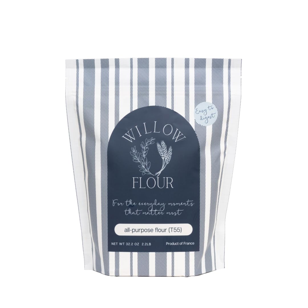 Northshore Willow and Oak Authentic French T55 Wheat Flour, Fine Milled, 2.2LB (1kg) Bag for Baking
