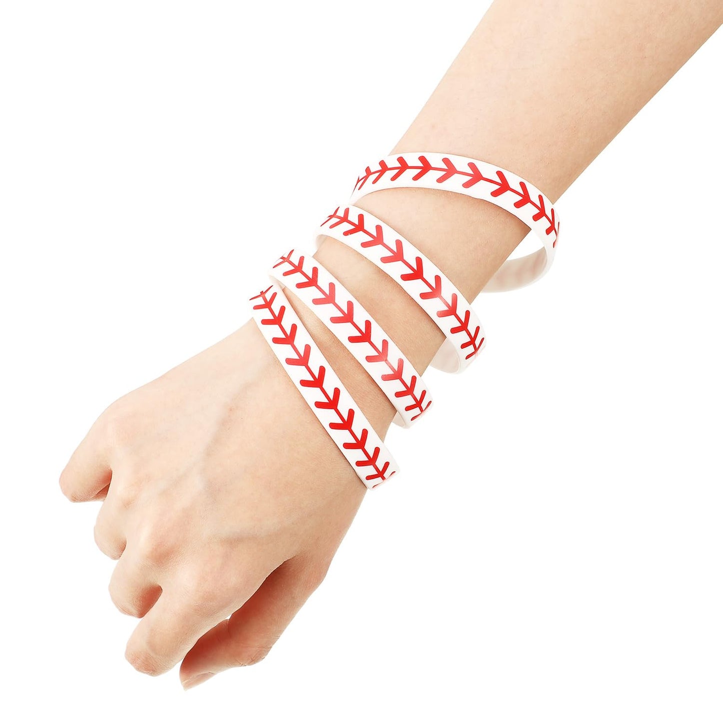 JOVITEC 24 Pcs Baseball Bracelet Baseball Party Favors Softball Wristband Silicone Bracelet Gift for Softball Player and Teams