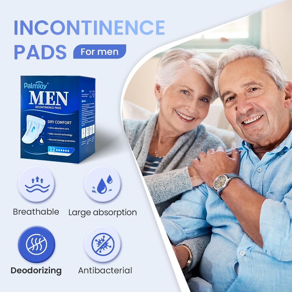 TIEJIANDAN Deodorizing Incontinence Pads for Men,Professional Urine Shields Daytime&Overnight 3.5/7 Fl Oz,Mens Pads for Leakage 3 Boxes of 12,Odor Control&Disscreet Leakage Protection Guards IP002