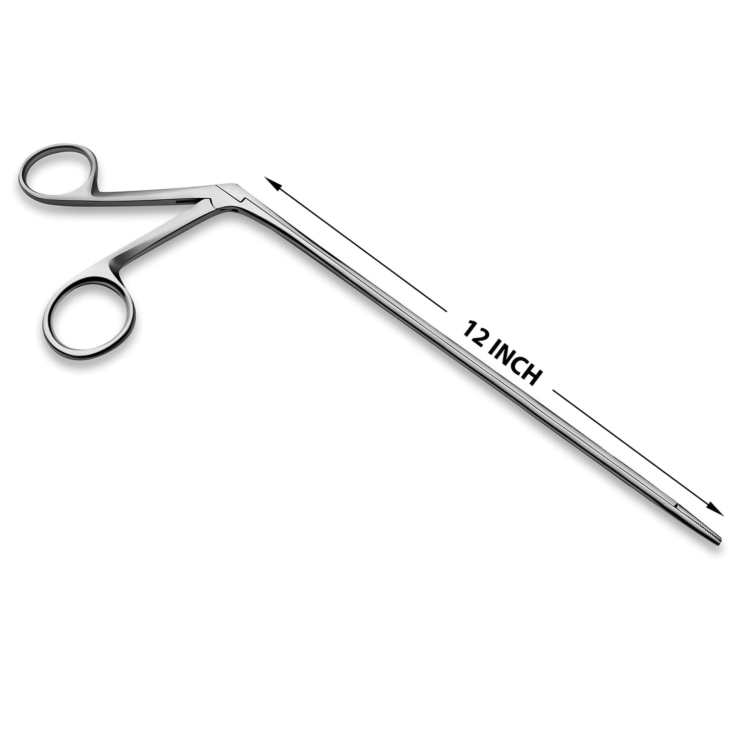 DEXSUR Precise ENT Procedures with Alligator Ear Forceps - Curved Jaw Design, Non-Slip Grip Handle, Fine-Tip, Reusable and Easy to Clean - 12 Inches