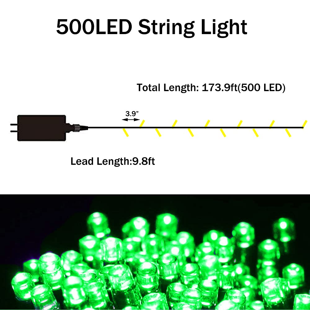 Vicila LED String Light, Twinkling Waterproof Fairy Light, 173.9ft, Blue, Model CTSL-001, Perfect for Hanukkah, Christmas, and Parties