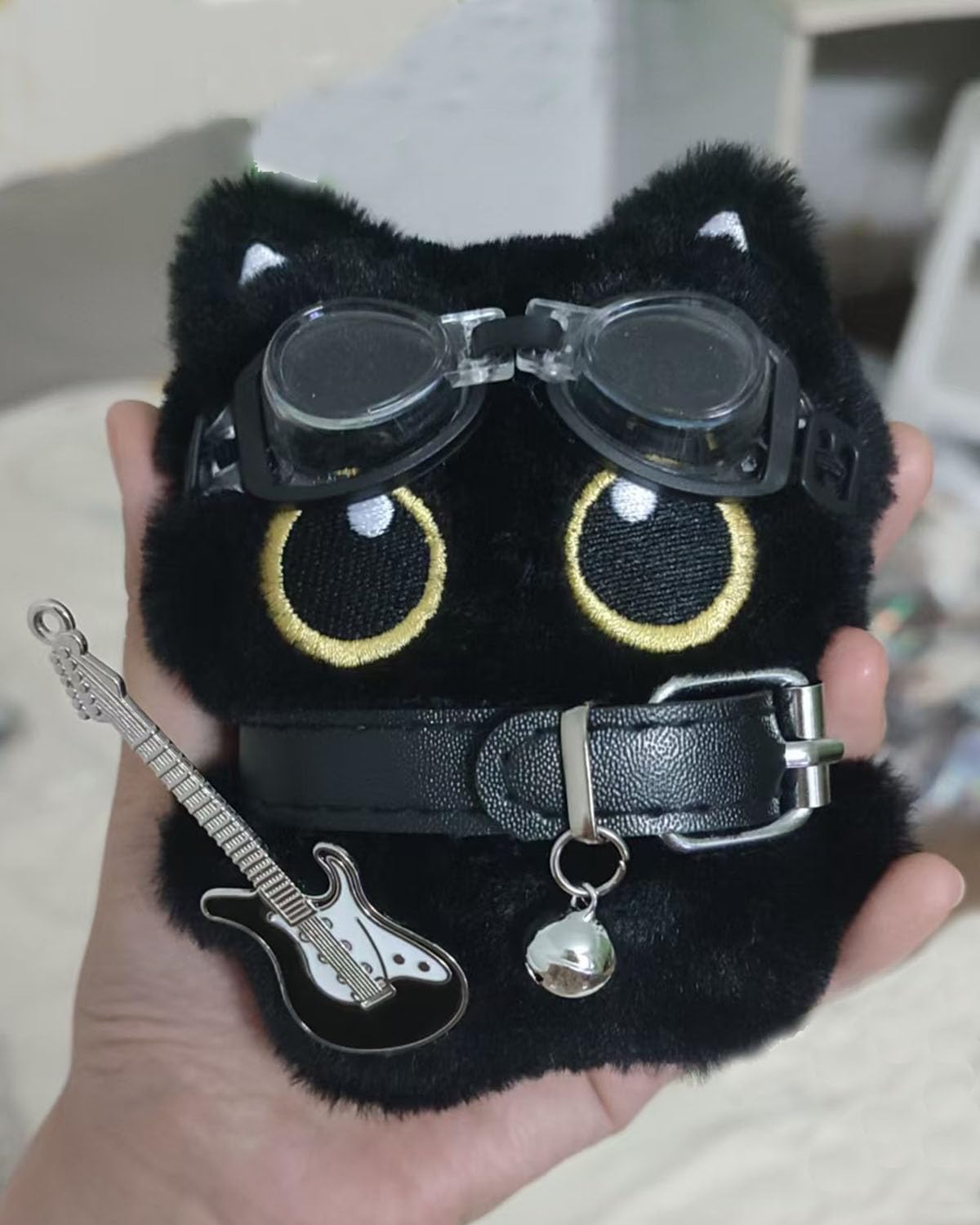 Cute Bag Charm Funny Furry Punk Cat Bag Charm,Kawaii Pendant Cat Plush Keychain Stress Relief Toy,Soft Stuffed Gift for Backpack,Purse,Birthday Christmas Valentine