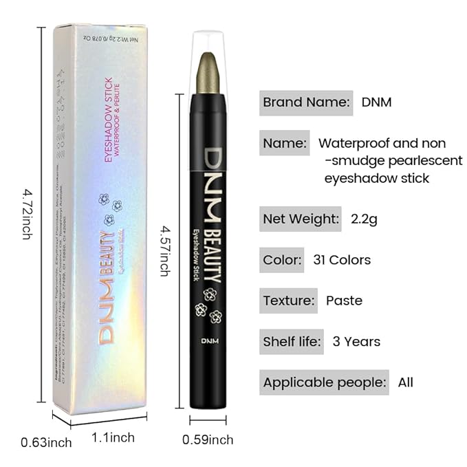Deep Green Shimmer Cream Eye Shadow Stick Makeup for Women, Green Shimmer Eyeliner Pencil Eyeshadow Brightener Stick for Eyes, Waterproof Eyeshadow Applicator Blendable sombras para ojos 79#