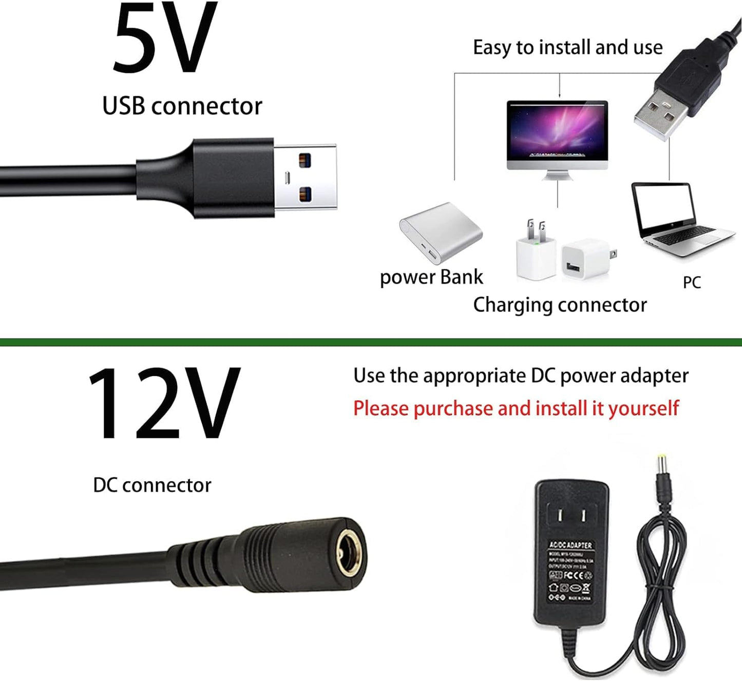 MDee COB LED Strip Light 4000K Nature White USB Powered 5V, 3.28ft/1m, CRI 90+, 800LM/m, 320 LEDs