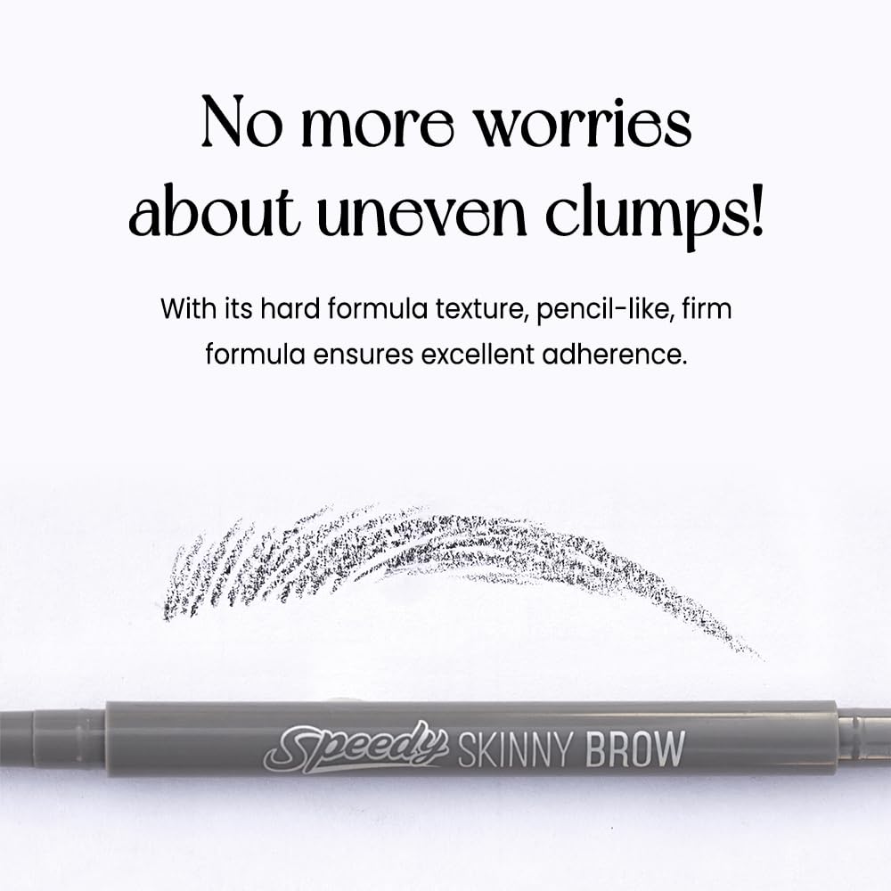 PERIPERA Speedy Skinny Brow (02 Dark Brown), 1.5mm Precise Eyebrow Pencil, Dual-Sided Fine Tip Shades, Define Fills Brow Make up