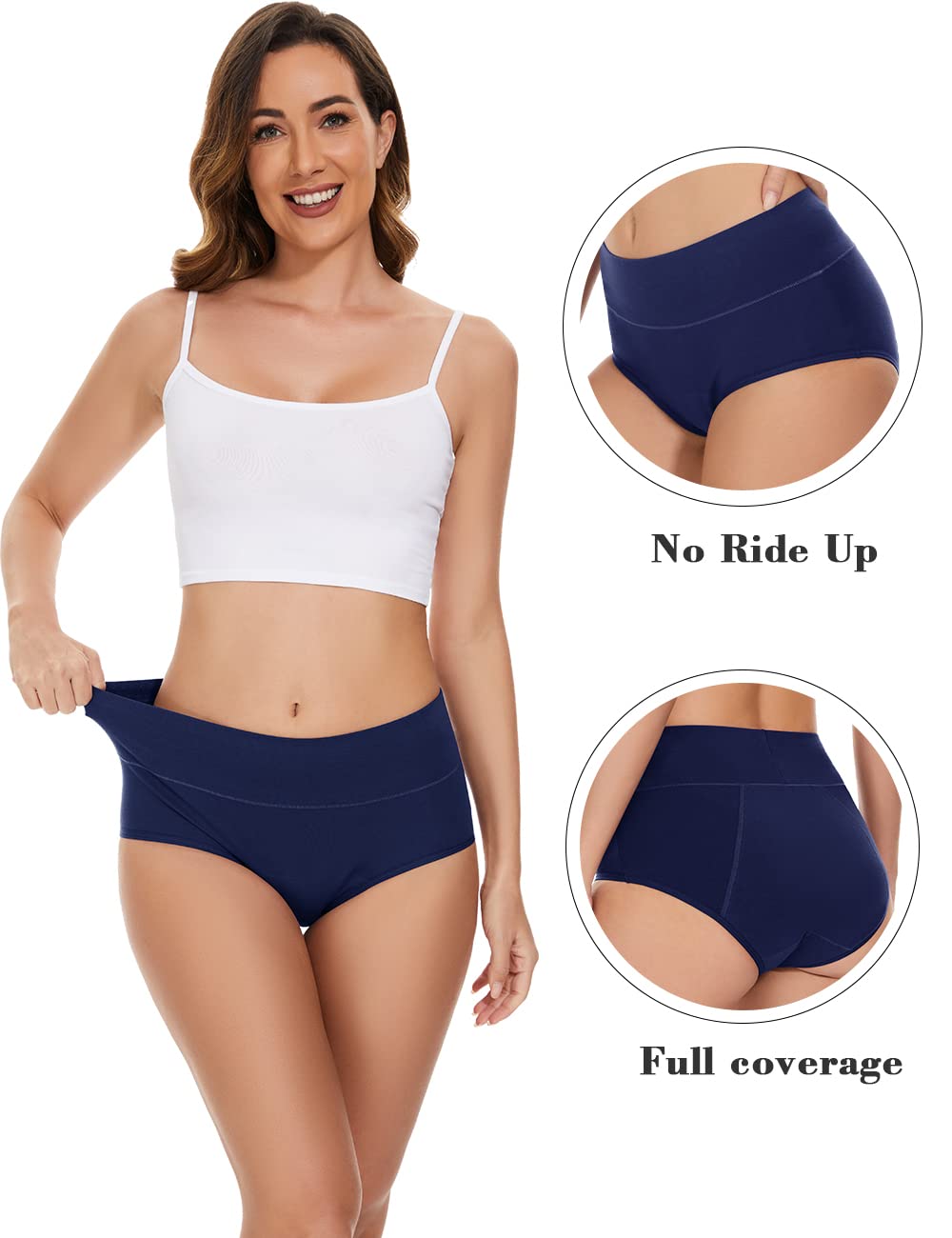 POKARLA Women's Incontinence Underwear High Absorbency Period Cotton Underwear Heavy Flow Leakproof Panties Postpartum Menstrual Protective Briefs 3 Pack