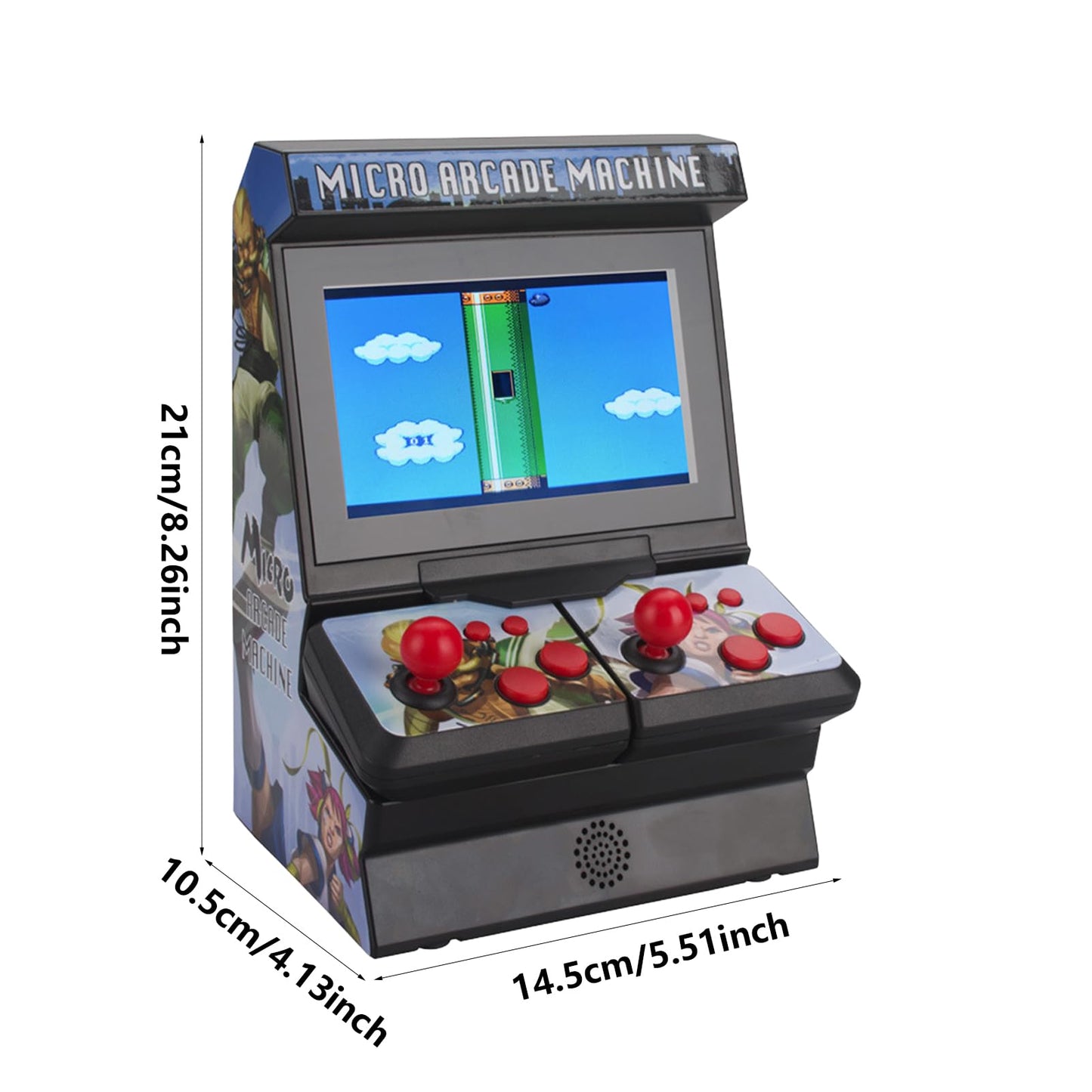 Retro Game Console with 300 Built-in Games - 4.3" Full-Color LCD Screen & Dual Play Modes (Handheld/Tabletop, AA Battery Powered)