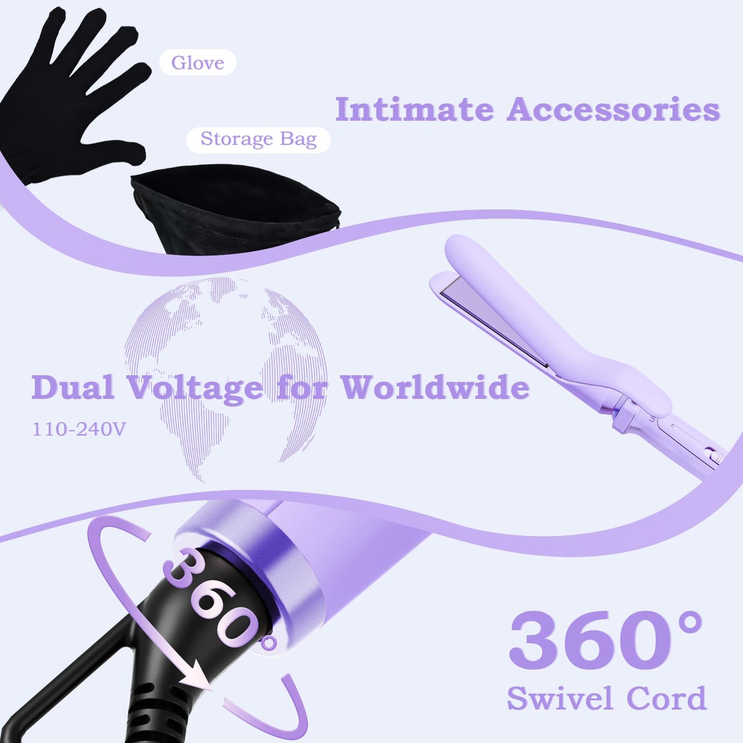 Birthday Gifts for Women, Ufree 5 in 1 Curling Iron with Interchangeable Ceramic Barrels (0.35 -1.25 ), Curling Wand Set with Fl
