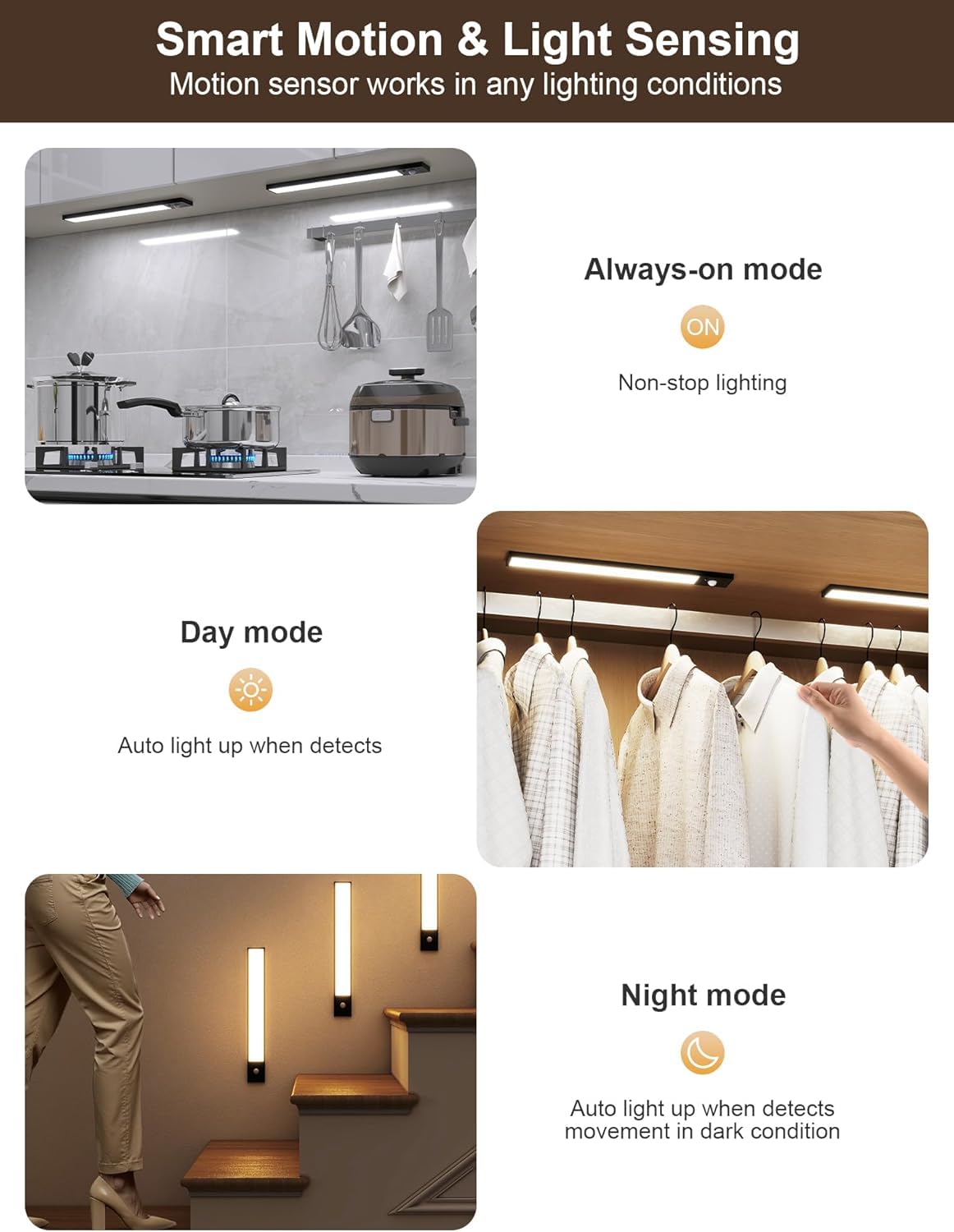 Tnight 8Inch Under Cabinet Lighting Wireless 56 Led -3 Color& 7 Levels Cabinet Lights 3000Mah Dimmable Magnetic Cabinet Lights Motion Activated Under Cabinet Light For Kitchen?Remote?Magnetic ?2Pack
