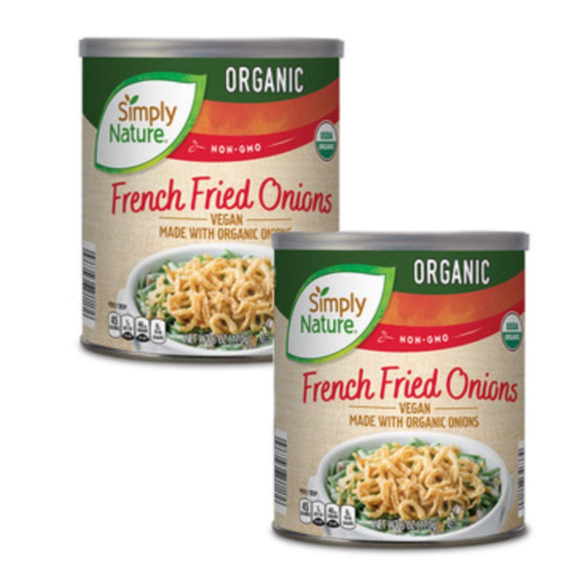 Simply Nature Organic gluten - Free Non gMO Vegan French Fried Onions (pack of 2)