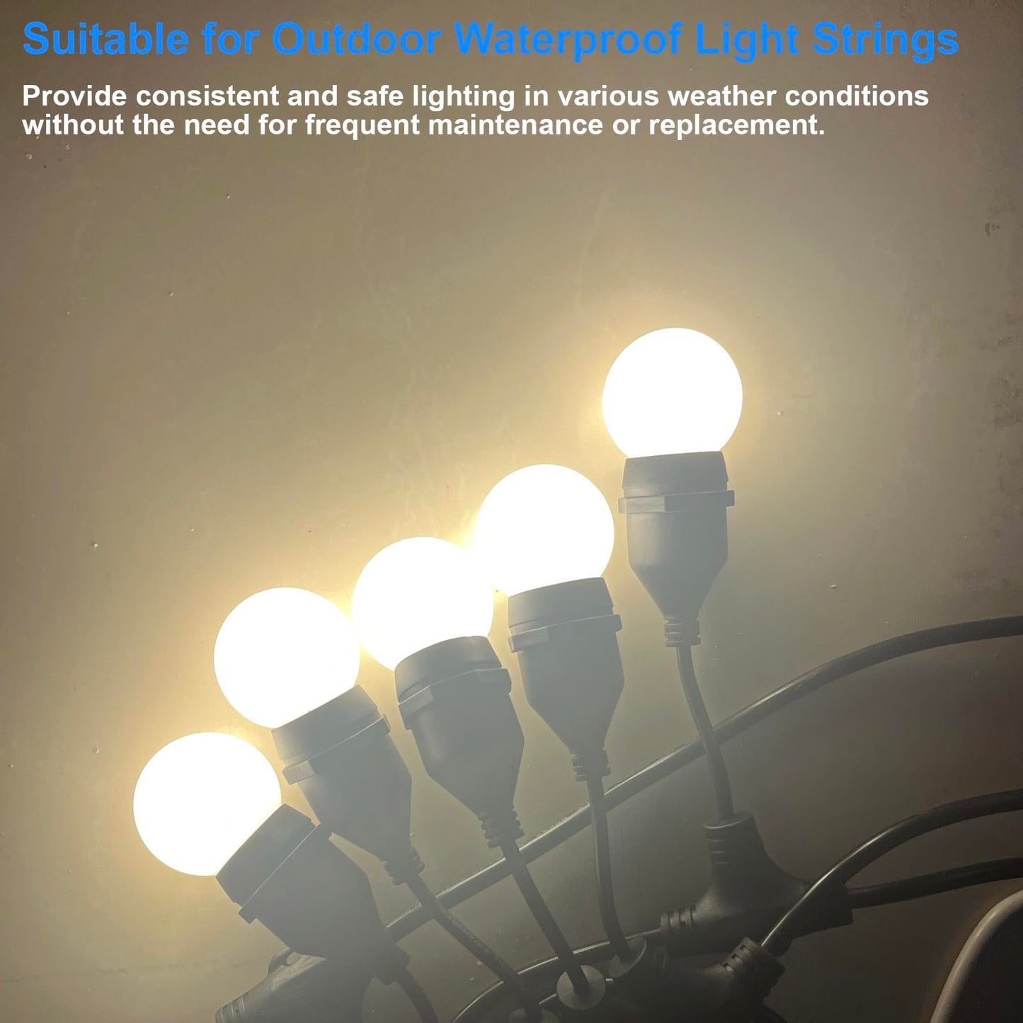 Taysing LED Night Light Bulb G14 1W Soft White 3000K E26 Base 6 Pack