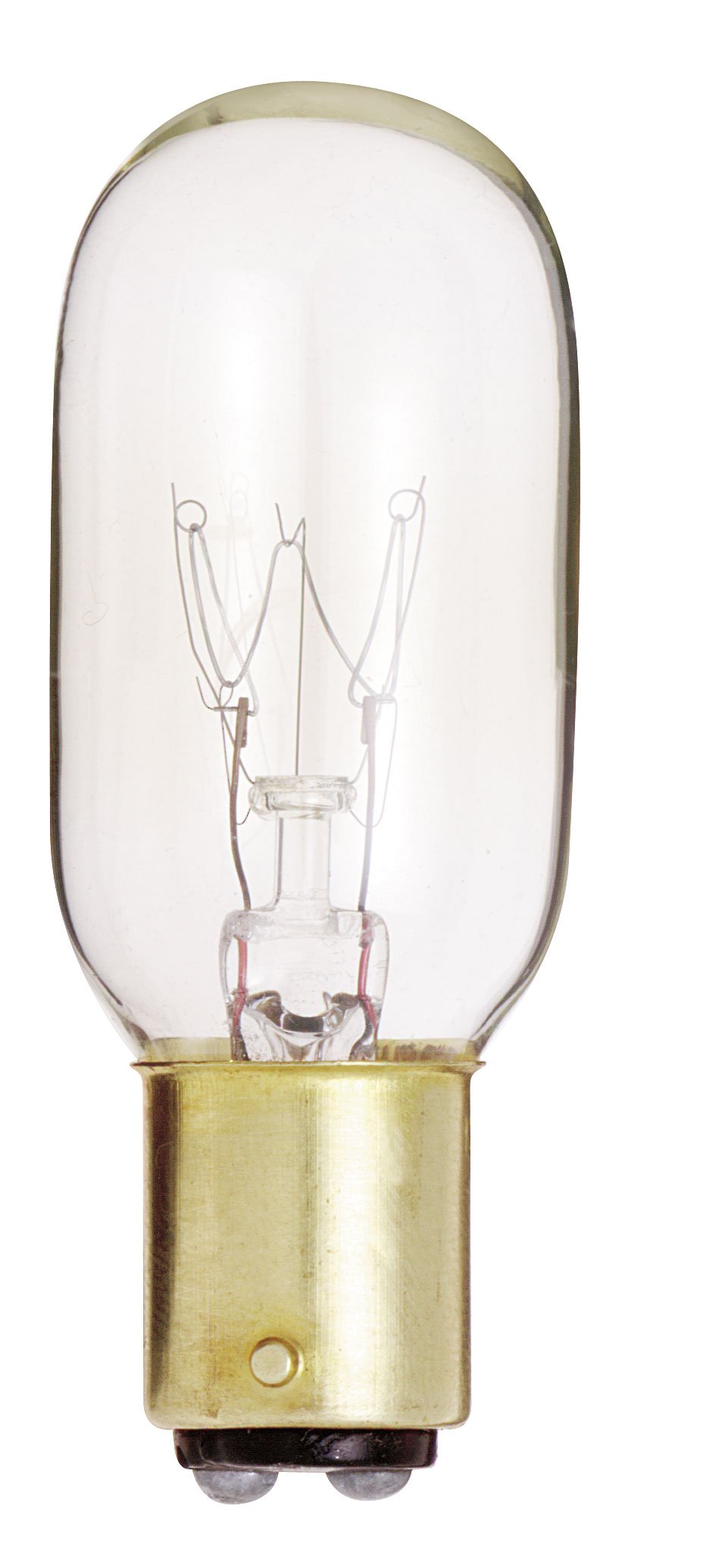 Satco 15W T7 Clear Glass Light Bulb, 130V Dc Bayonet Base, Model S4719, 1 Count