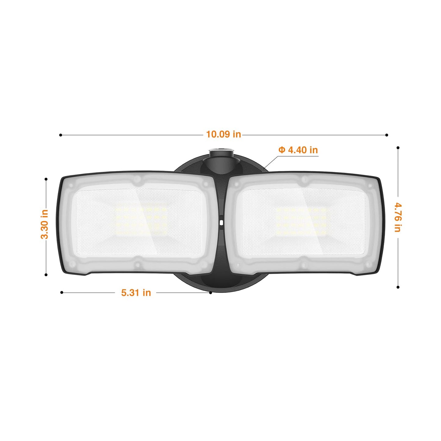 Lepower 28W Dusk To Dawn Led Security Light, 3000Lm, Ip65 Waterproof, Black, 5500K White Light, 2 Adjustable Heads, Model Yy01B-B