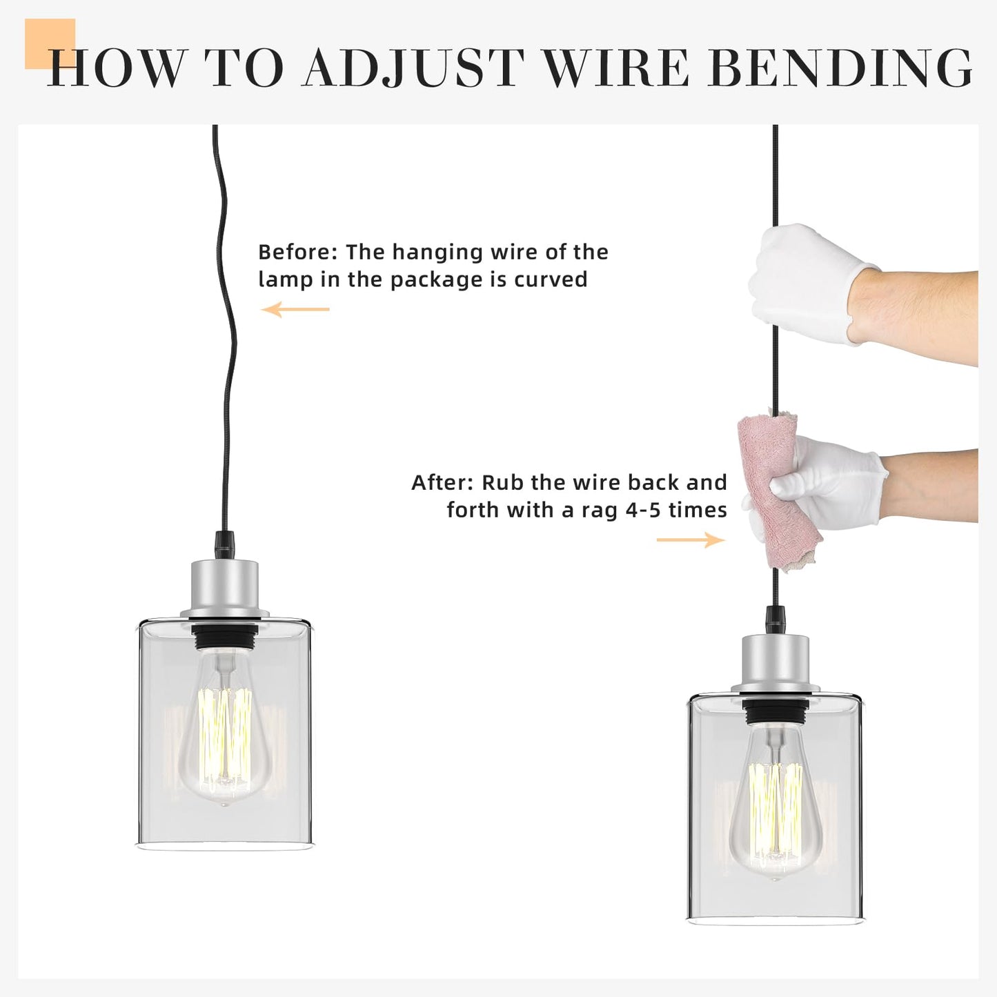 Pendant Light Kitchen Island Lighting 3 Pcs With Bulb & Clear Glass Shade - 59 Inch Hanging Cord Farmhouse Hanging Lighting Fixture For Dining Room Bedroom Hallway - Brushed Nickel