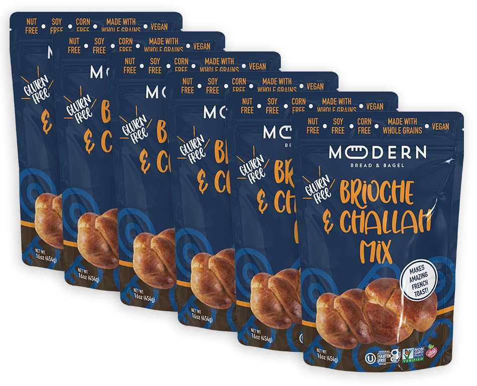 Modern Bread & Bagel Gluten-Free Brioche & Challah Mix | Certified Gluten Free | Nut Free | non-GMO | Corn and Soy Free | Vegan