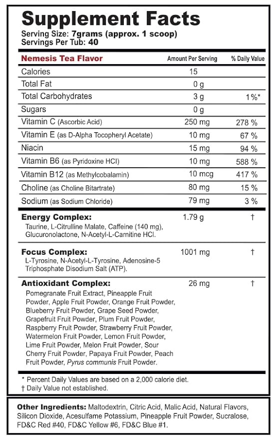 G Fuel Resident Evil 3, Nemisis Tea Energy Drink Powder, Pre Workout Caffeine Mix for Gaming, Sugar Free Focus Amino, Vitamin + Antioxidants, 9.9oz (Lemonade Iced Tea, 40 Servings)