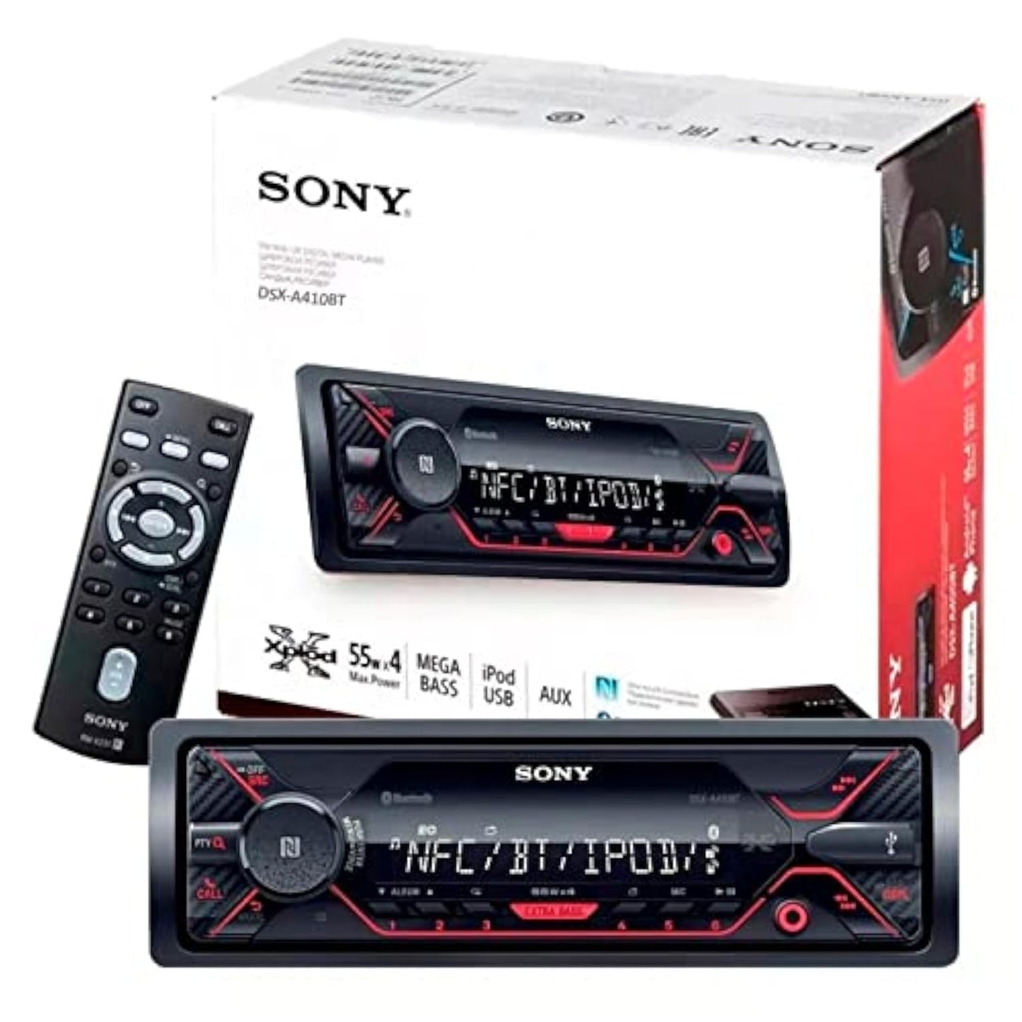 Sony DSX-A410BT Single Din Bluetooth Front USB AUX Car Stereo Digital Media Receiver (No CD Player) -Like New