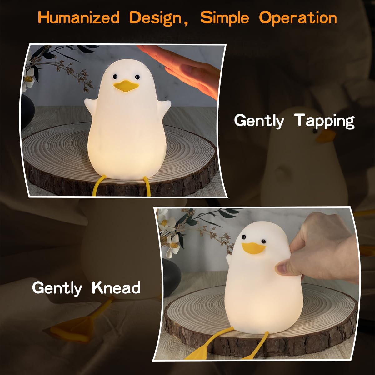 LEDHOLYT Kids Night Light - Silicone Seagull Lamp for Nursery, Baby & Toddler, Cute Bedroom Decor, Gift for Boys & Girls
