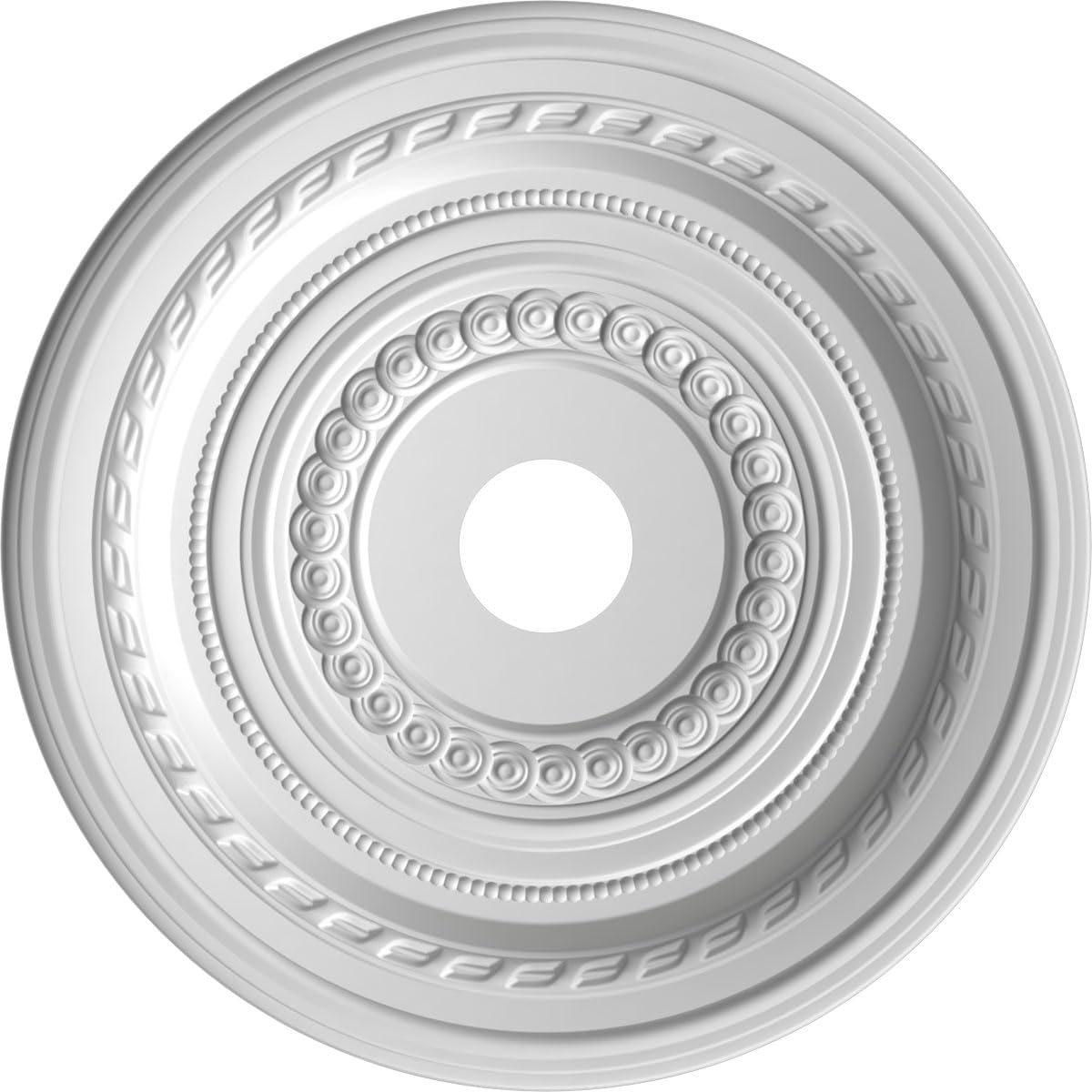 22Od X 3 1/2Id X 1P Cole Thermoformed Pvc Ceiling Medallion (Fits Canopies Up To 6), Metallic Dark Bronze