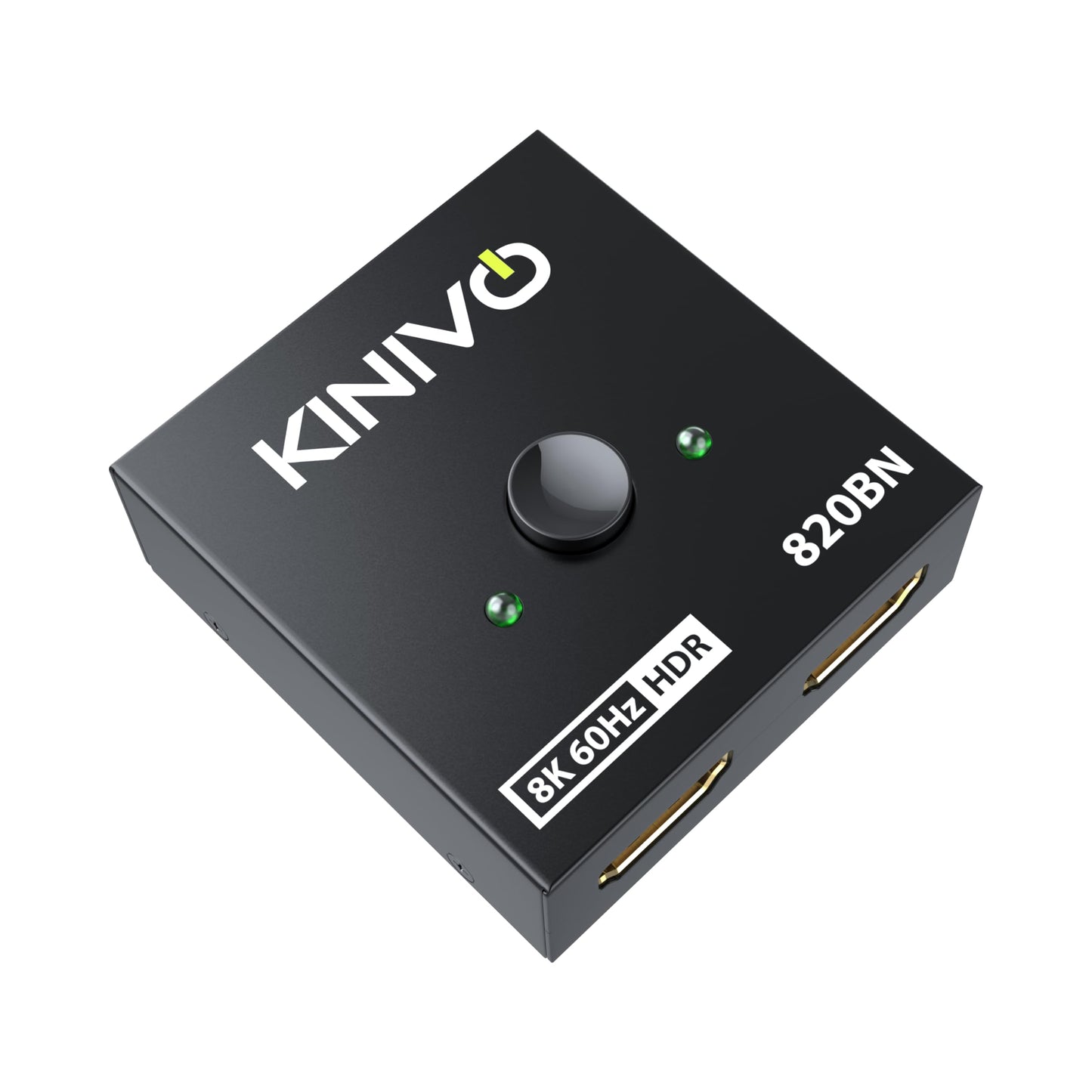 Kinivo 8K HDMI Switch 2 in 1 Out - (Uni-Directional, 8K 60Hz, Ultra HD Switcher Hub, 48Gbps HDMI Hub, HDR10+ Selector, Manual Switching Only) - Compatible with HDTV, PS5/4, Xbox, Projector -Like New