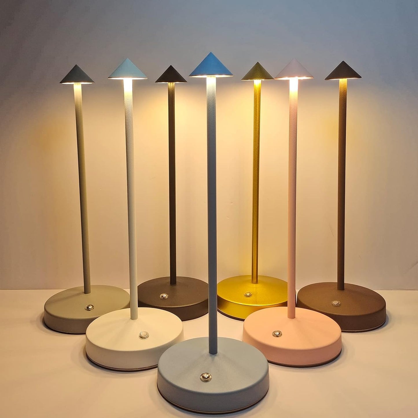 Eypid 2 Pack Cordless Table Lamps - Rechargeable, Dimmable, Minimalist Design, Gold, Model Jb0064-2G
