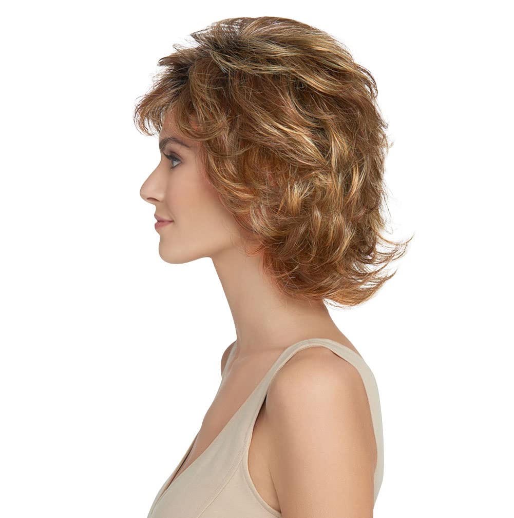 Raquel Welch Breeze, Short Textured Layers With A Feathered Bob Style Hair Wig For Women, ss14/88 Shadow Shade Golden Wheat by H