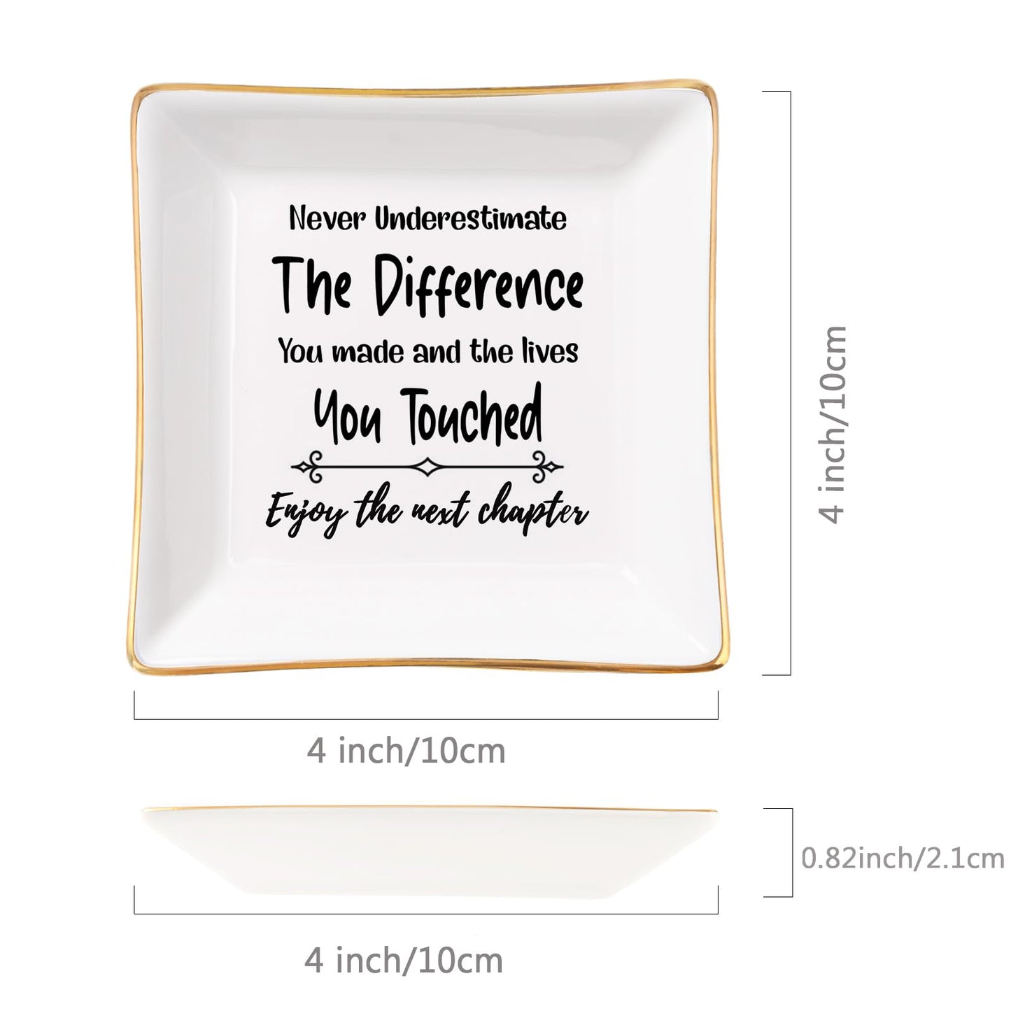 Spegiffu Retirement Gifts for Women Coworker Leaving Gifts Going Away Gift Retirement Gift Jewelry Dish for Friends Retired Teac