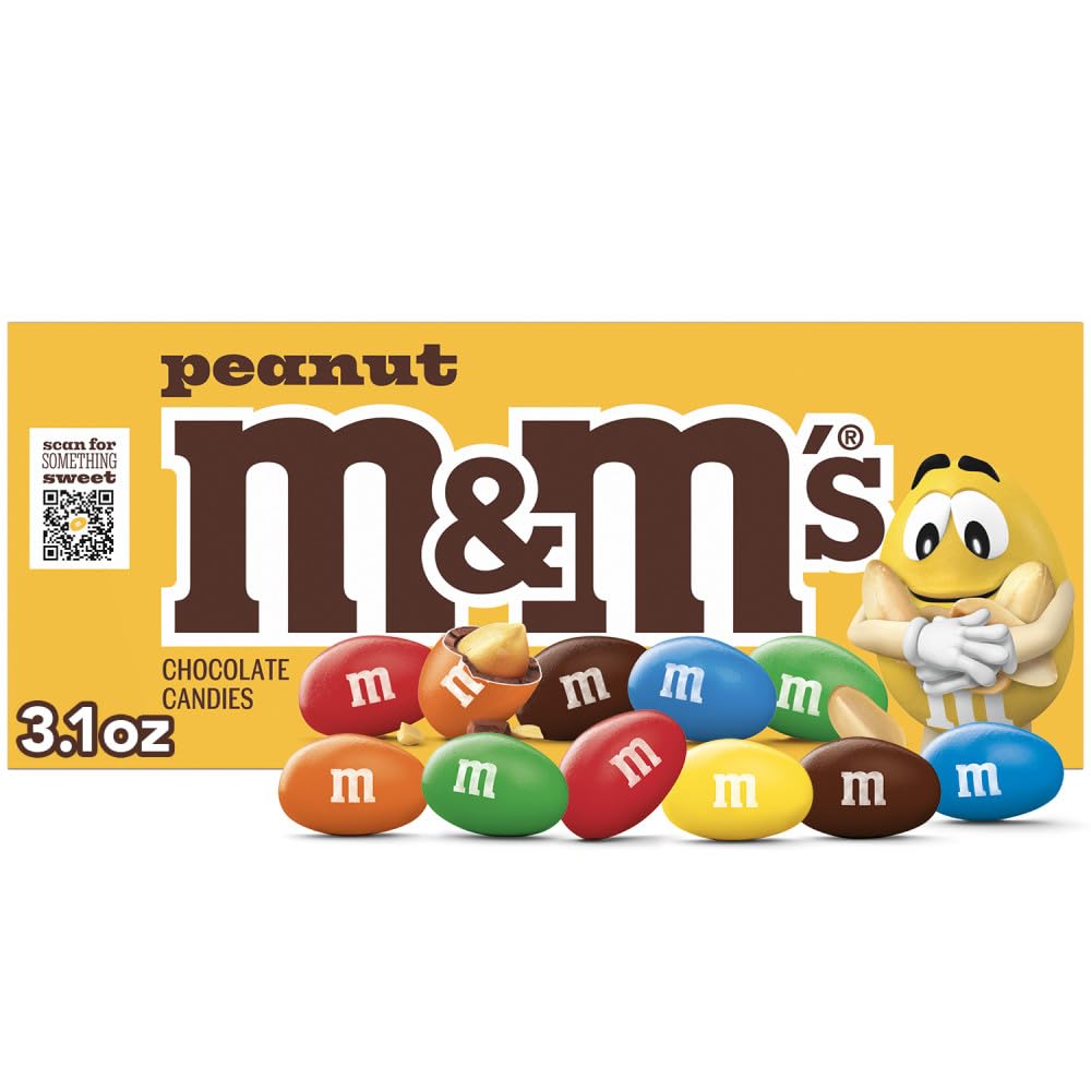 M&MS Peanut Chocolate Candy Movie Theater Box 3.1-Ounce Box