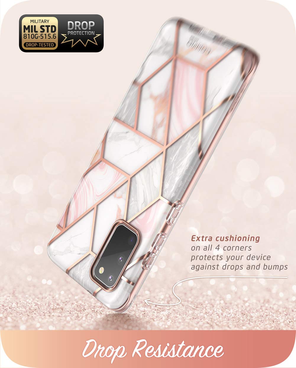 I-Blason Marble Case For Samsung Galaxy S20 Fe 5G | Cosmo Series, 2020 Release, Built-In Screen Protector, Slim, Stylish, Protec