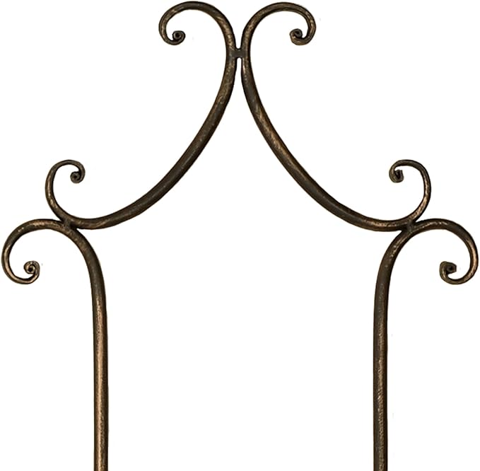 Touch of Class Regalla Scroll - Vertical Hanging Plate Rack - For 9-10" dia. Plates - Antique Bronze Finish - 26 in. tall Two-Plate Rack