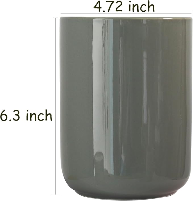Kitchen Utensil Holder, Ceramic Utensil Holder for Kitchen Counter, Stable Cooking Utensil Crock, Spatula Holder for Farmhouse Countertop(H6.3inch)